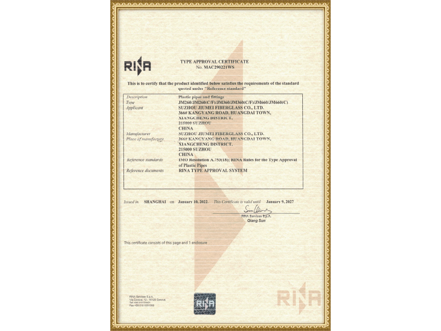 Type Approval Certificate -RINA