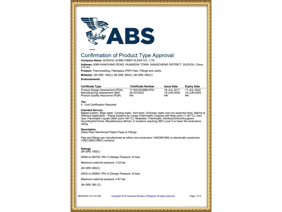 Type Approval Certificate -ABS